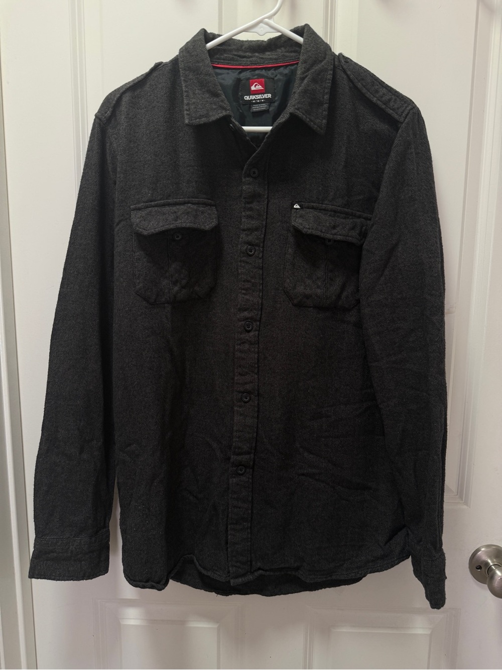 Quiksilver Men's Dark Charcoal Button-Up Lightweight Shirt Jacket